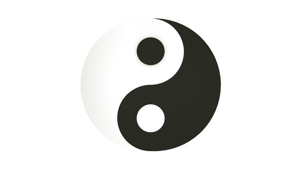 Το σύμβολο Γιν και Γιανγκ απομονώθηκε. απόδοση 3D - Φωτογραφία, εικόνα