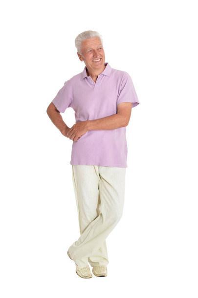  senior  man posing on white background - Valokuva, kuva
