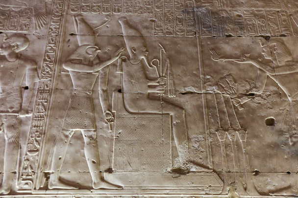 Scène uit Abydos tempel in Madfuna, Egypte - Foto, afbeelding