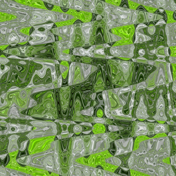 Abstraktní vzor s grunge pruhované chaotické kruhy zelené a vápenné barvy elementy. - Fotografie, Obrázek