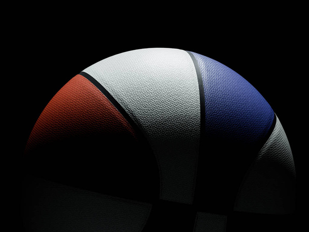 Červená a modrá americká basketbalová koule s dramatickým osvětlením  - Fotografie, Obrázek