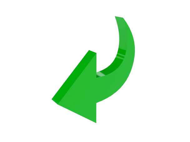 Arrow back icon over white background. Concept 3D illustration. - Photo, Image