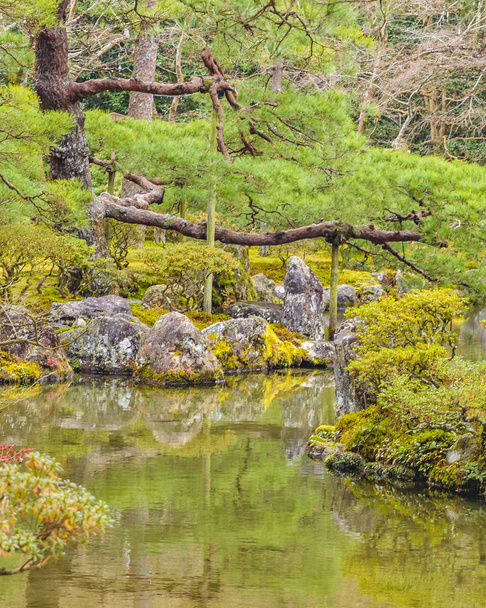 Ginkakuji Silver Pavilion Garden, Kyoto, Japan - Fotoğraf, Görsel