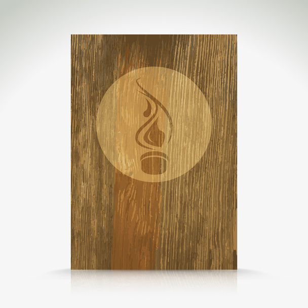 Fire flame burn on wood texture. - Vector, Image
