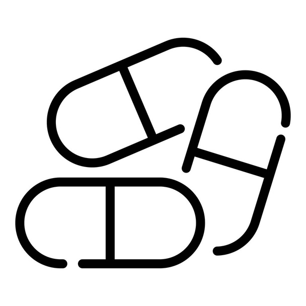 Medical drug capsule icon, outline style - Vektor, Bild