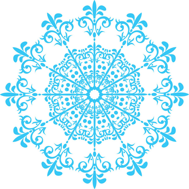白い背景に美しい装飾的な雪片 - ベクター画像