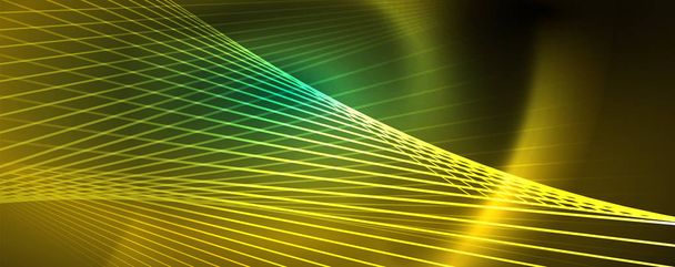 Conceito de linhas de luz neon vetorial, fundo abstrato
 - Vetor, Imagem