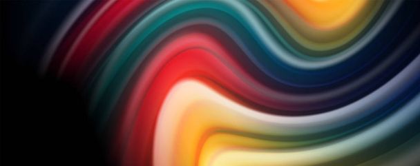 流れる液体の色-現代のカラフルなフローポスター。波の液体の形。デザインプロジェクトのアートデザイン - ベクター画像