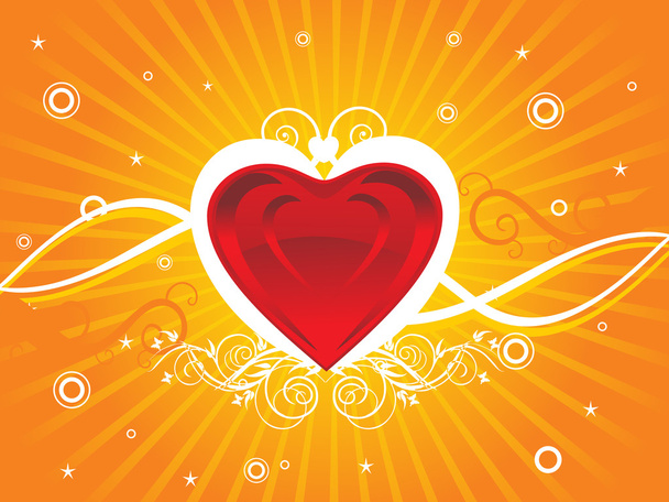 Background with decorated heart - Vector, Imagen