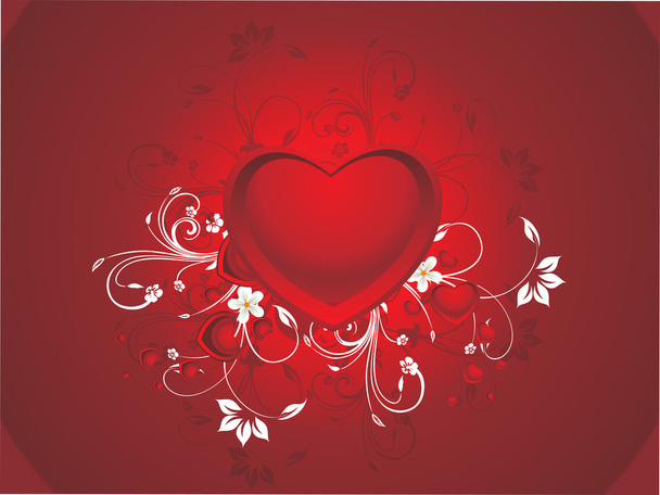 Decorated heart with background - Vector, imagen