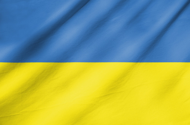 Fabric Flag of Ukraine - Foto, afbeelding