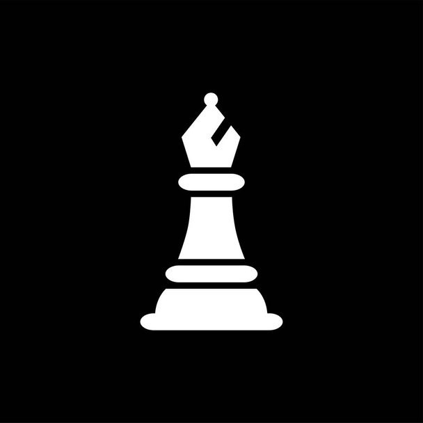 Icona del vescovo degli scacchi su sfondo nero. Illustrazione vettoriale in stile piatto nero
 - Vettoriali, immagini