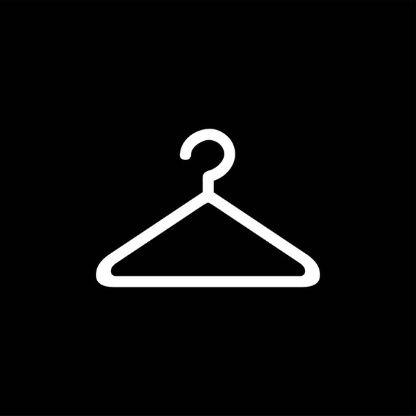 Hanger Icon On Black Background. Black Flat Style Vector Illustration. - Vector, Image
