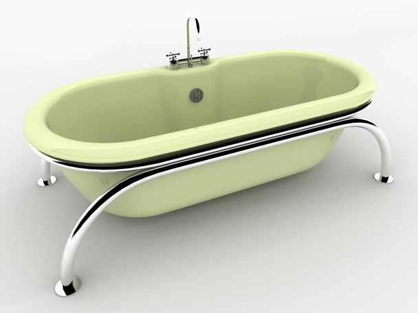 Light green bathtub isolated on white - Φωτογραφία, εικόνα