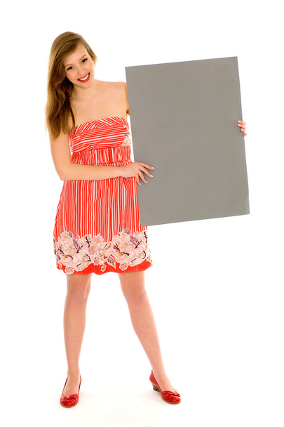 Woman holding blank placard - Photo, Image