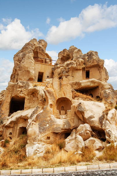 Ruins of ancient cave house in Goreme at Cappadocia, Turkey - Fotoğraf, Görsel