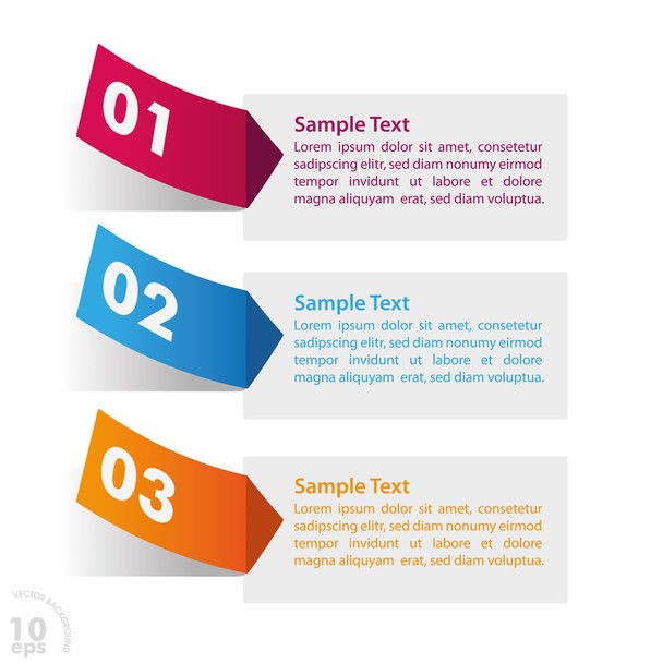 Three Colorful Sticker Infographic - Вектор, зображення