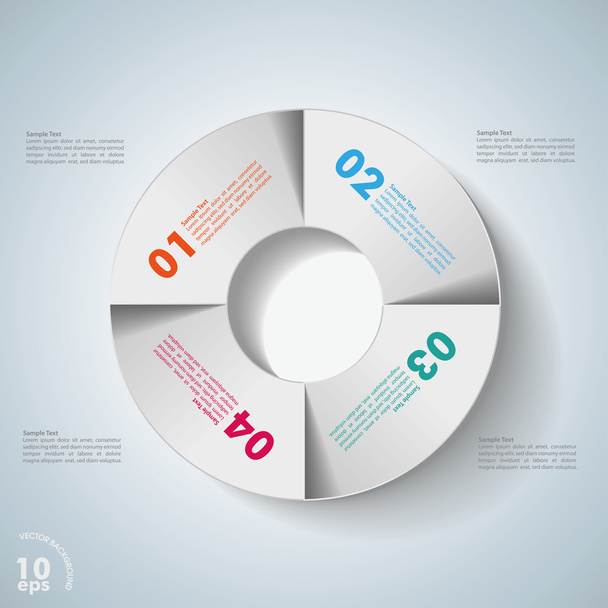 Opciones del círculo de diseño infográfico 4
 - Vector, Imagen