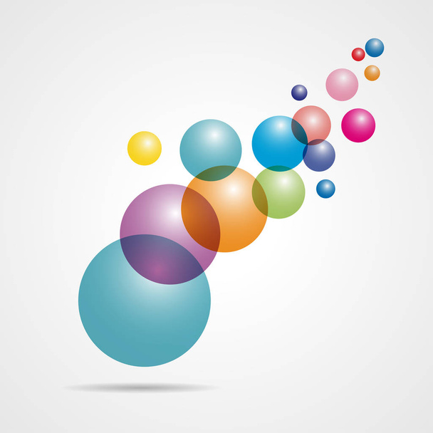 Flowing multicolored spheres. Vector illustration. Abstract back - Vektör, Görsel