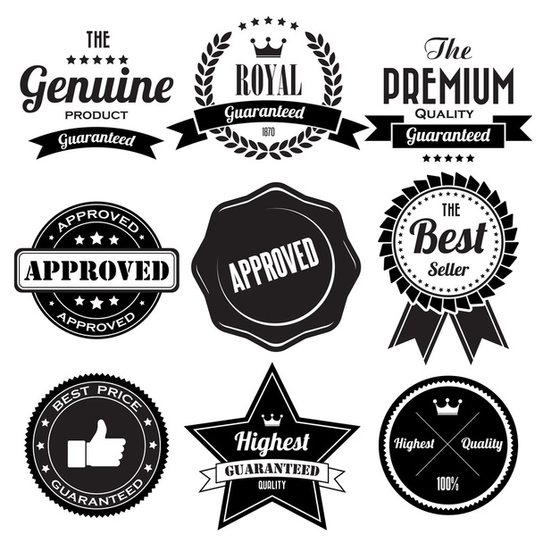 Set de insignias y etiquetas retro vintage - Vector, Imagen