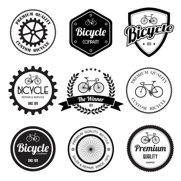 Ensemble de badges et étiquettes vintage rétro vélo
. - Vecteur, image