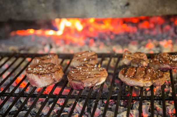 Sirloin steaks on grill - Photo, Image