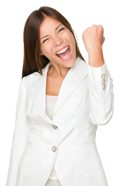 Energetic Businesswoman Clenching Fist - Fotó, kép