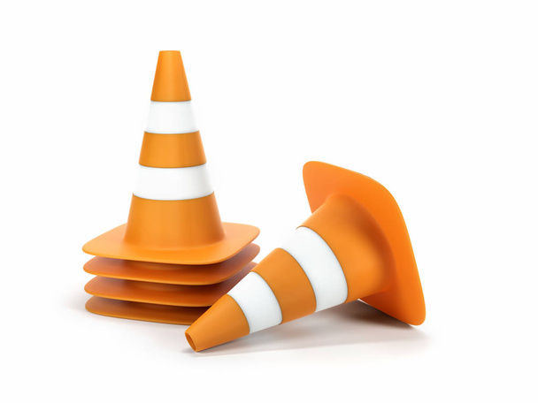 Set of road cones - Zdjęcie, obraz