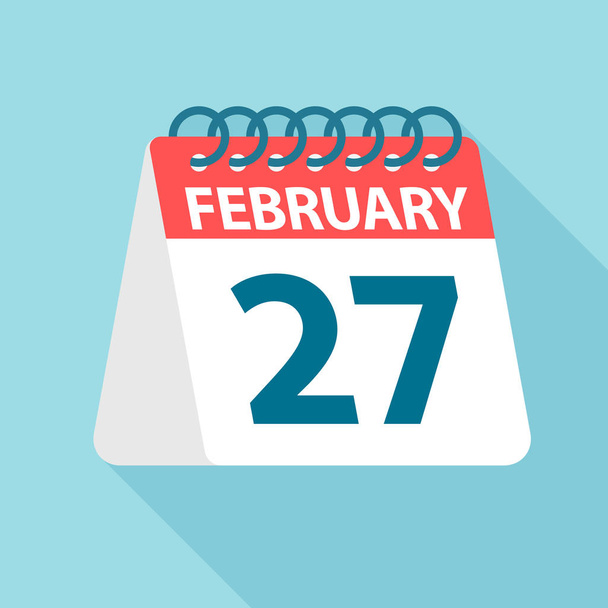 February 27 - Calendar Icon. Vector illustration of one day of month. Calendar Template - Vector, Image