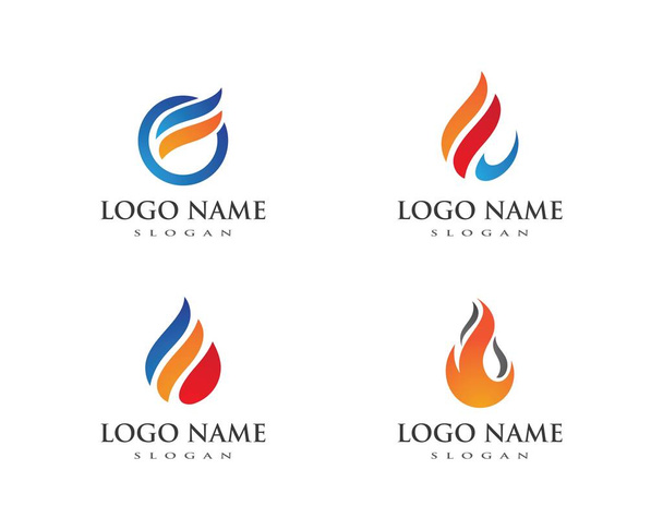 Fuego llama Logo plantilla
 - Vector, imagen