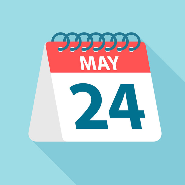 24. toukokuuta - Kalenterikuvake. Vektorikuvaus kuukauden päivästä. Kalenterin malli
 - Vektori, kuva