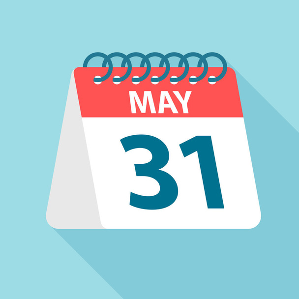 May 31 - Calendar Icon. Vector illustration of one day of month. Calendar Template - Vector, Image