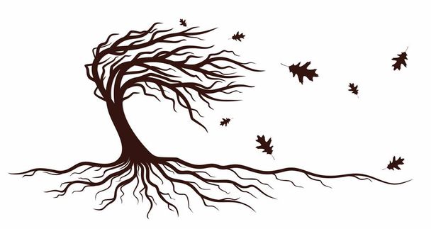 Um símbolo de uma árvore com raízes
. - Vetor, Imagem