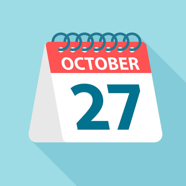 October 27 - Calendar Icon. Vector illustration of one day of month. Calendar Template - Vector, Image