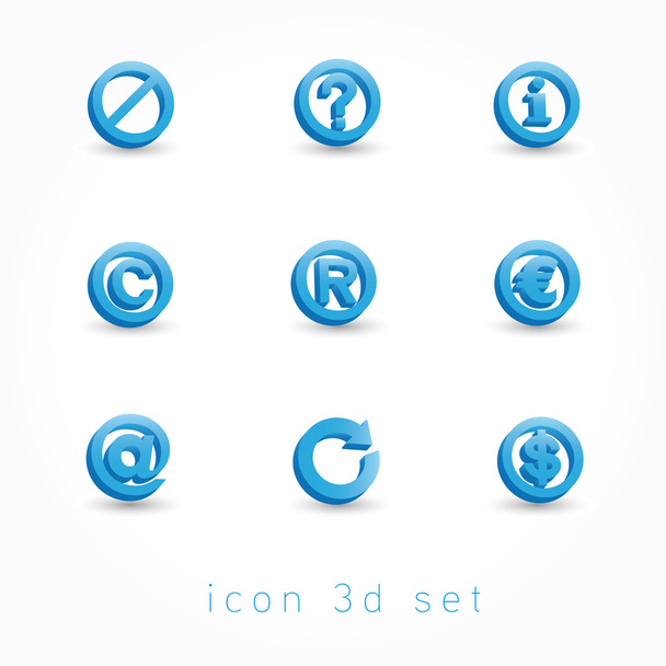Set of icons pointer 3d vector illustration isolated on white background - Vector, Image
