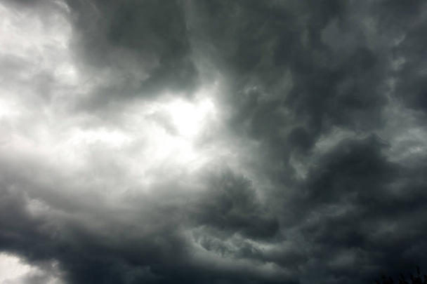 Dark and Dramatic Storm Clouds Area Background - Photo, Image