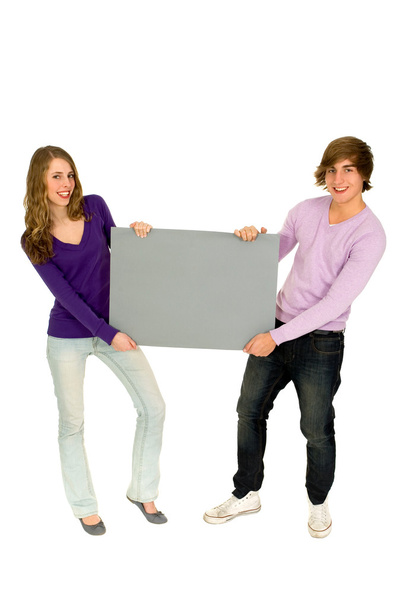 Couple holding blank sign - Photo, Image