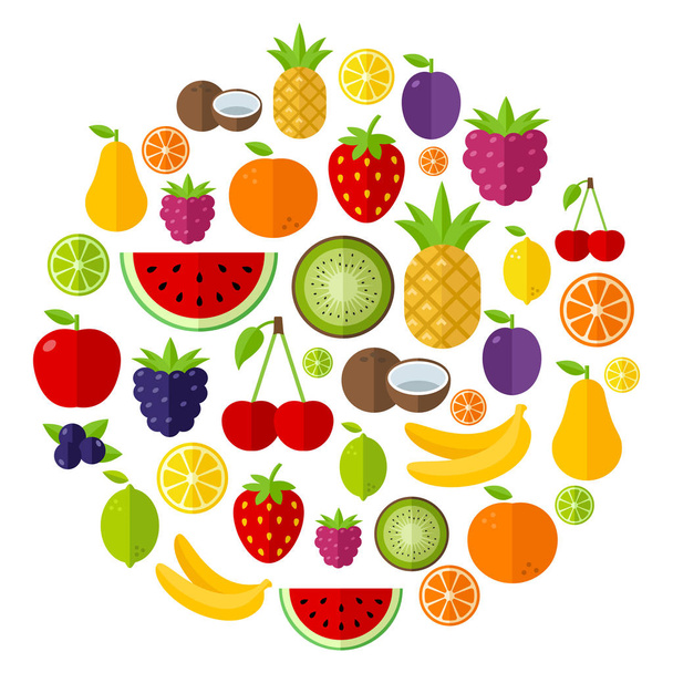 Fundo de Frutas - Estilo de vida saudável
 - Vetor, Imagem