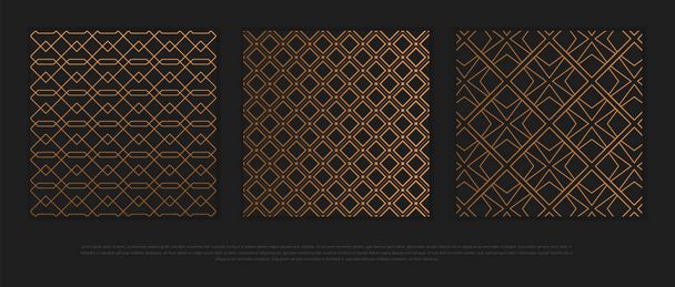 Vector set of design elements, labels and frames for packaging for luxury products in trendy linear style. - Vector, Image