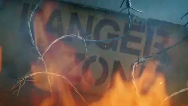 Yangın ve Duman ile Tehlike Bölgesi İşareti - Video, Çekim