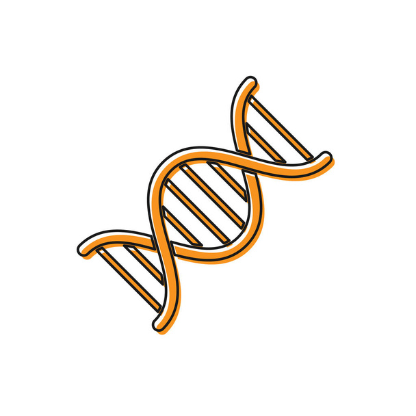 Символ оранжевой ДНК выделен на белом фоне. Векторная миграция
 - Вектор,изображение