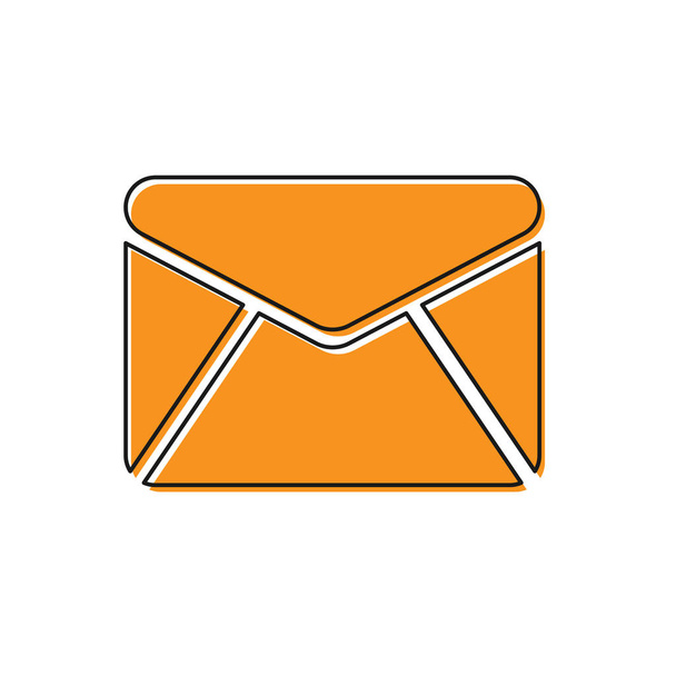 Orangefarbenes Umschlagsymbol auf weißem Hintergrund. E-Mail-Nachricht Brief Symbol. Vektorillustration - Vektor, Bild