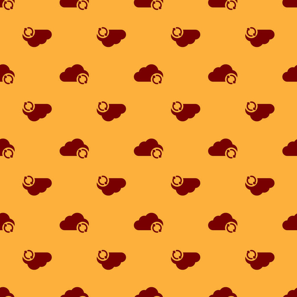 Red Cloud synchroniser rafraîchir icône isolée motif sans couture sur fond brun. Nuage et flèches. Design plat. Illustration vectorielle
 - Vecteur, image