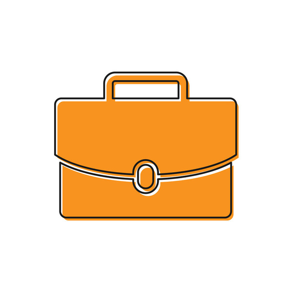 Orange Briefcase icon isolated on white background. Business case sign. Business portfolio. Vector Illustration - Vector, Image
