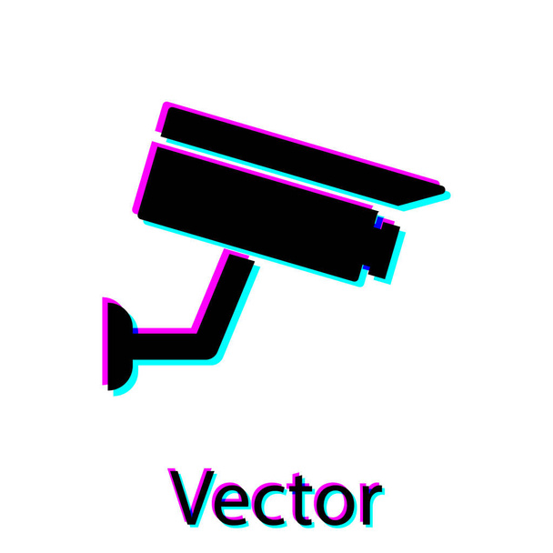 Zwart beveiligingscamera pictogram geïsoleerd op witte achtergrond. Vector Illustratie - Vector, afbeelding