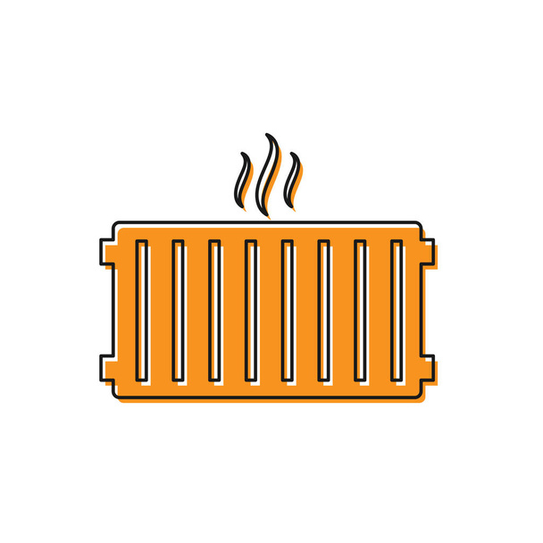 Icono del radiador Orange Heating aislado sobre fondo blanco. Ilustración vectorial
 - Vector, Imagen