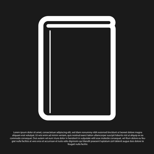 Zwartboek icoon geïsoleerd op zwarte achtergrond. Vector illustratie - Vector, afbeelding