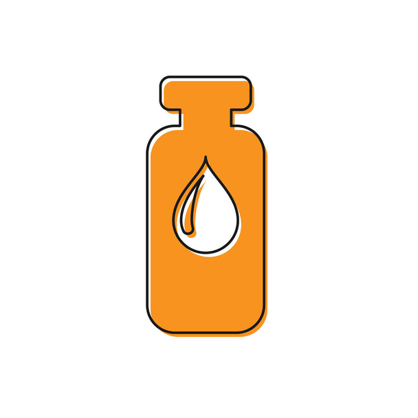 Frasco para injetáveis Orange Medical, ampola, ícone do frasco isolado sobre fundo branco. Vacinação, injeção, conceito de saúde vacinal. Ilustração vetorial
 - Vetor, Imagem