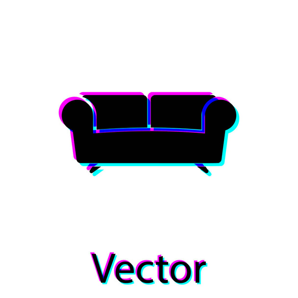 Sofá negro icono aislado sobre fondo blanco. Ilustración vectorial
 - Vector, Imagen