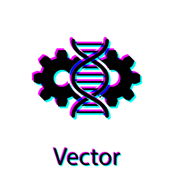 Icono de edición Black Gene aislado sobre fondo blanco. Ingeniería genética. Investigación del ADN, investigación. Ilustración vectorial
 - Vector, imagen